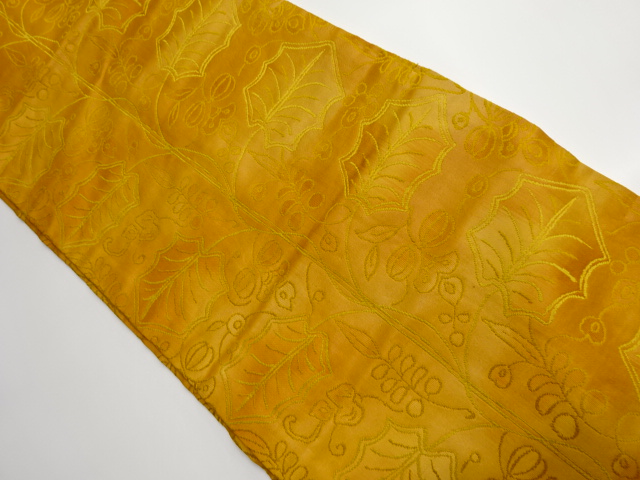 リサイクル　植物模様織出し名古屋帯